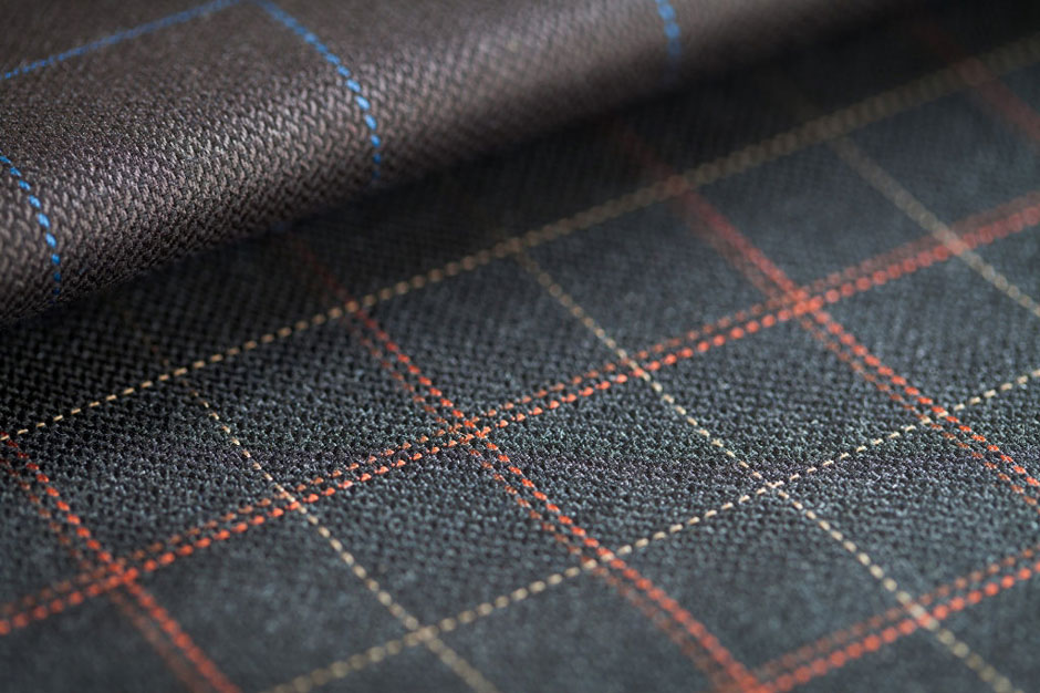 Glencheck cloth with typical overcheck pattern at Egon Brandstetter bespoke tailoring Berlin