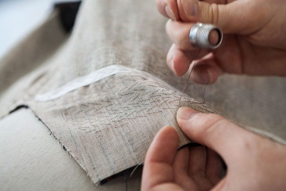 Pad stitching the lapel and horsehair canvas allows you to control the shape of the garment