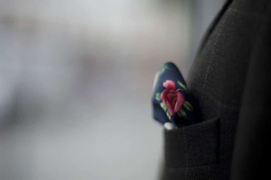 Pocket square in a breast pocket of a bespoke suit of Egon Brandstetter Bespoke Tailor Berlin